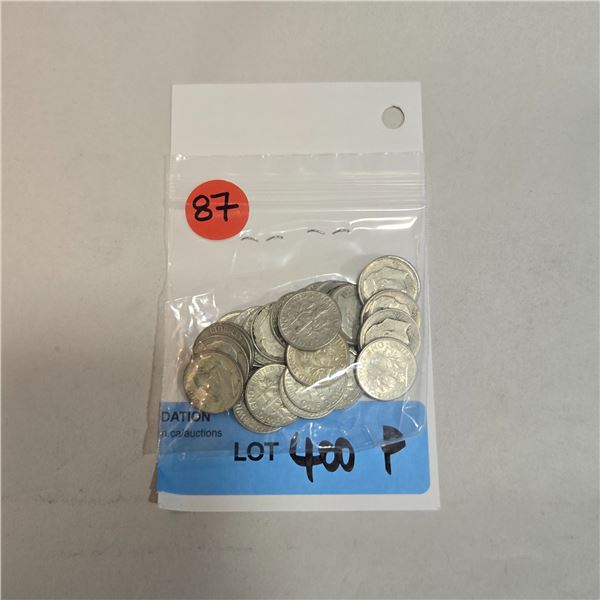 30 US "Roosevelt" Silver Dimes - 90% Silver - 1964 and Earlier * Circulated
