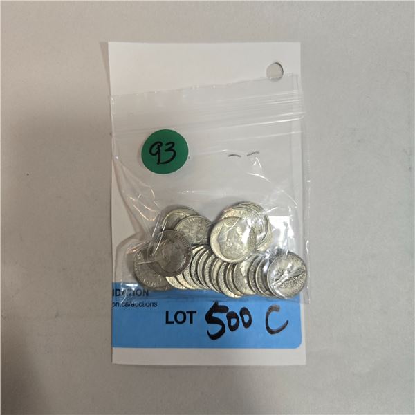 30 US Silver Dimes - 90% Silver - 1964 and Earlier * Circulated
