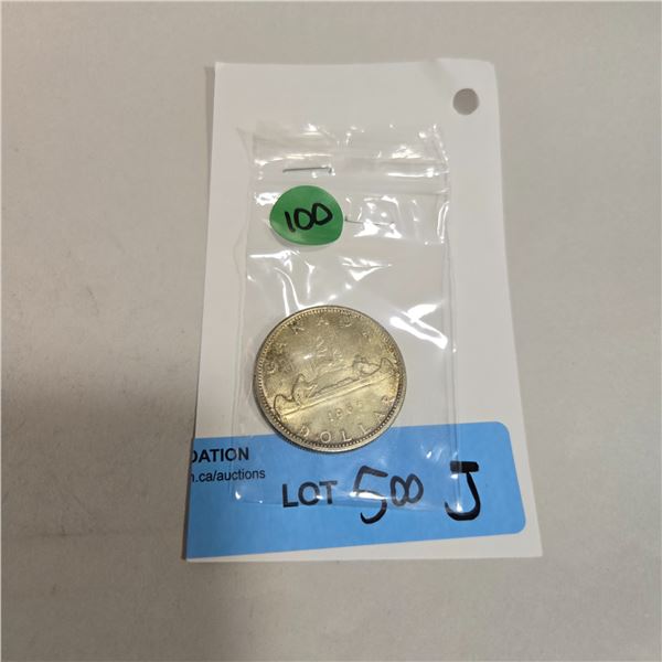 1965 Canadian Silver Dollar - 80% Silver Voyageur Dollar - Circulated