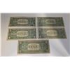 Image 2 : 5 Vintage US One Dollar Bills - (1957 & 1957B with Blue Seal, 2 x 1963B Green Seal & 1 x 1969 Green 