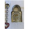 Image 3 : Aigner Crystal Heart Silver Tone Earrings & Padlock Set