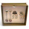 Image 5 : Aigner Crystal Heart Silver Tone Earrings & Padlock Set