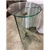 Image 4 : 1970s Leon Rosen Glass End Table, H29" x Dia 17.5" Each
