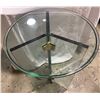 Image 2 : 1970s Leon Rosen Glass End Table, H29" x Dia 17.5" Each