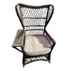 Image 1 : Brown Wicker Rocking Chair, W27"