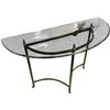 Image 1 : Vintage LaBarge Style Brass Tone Console Table, H31" x W46" x D19"