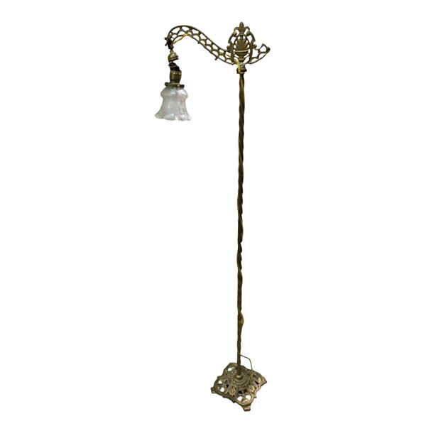 Art Nouveau Bridge Floor Lamp, Tall 55"