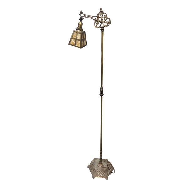 Art Nouveau Bridge Floor Lamp, Tall 58"