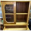 Image 2 : Mid-Century Modern Light Wood China Hutch, H64.6" x W33" x D16"