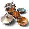 Image 1 : Group of 5 Copper-Tone Chafing Dishes and Fondue Pots