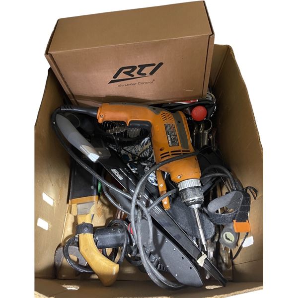 Group of Assorted Power Tools, Hand Tools, and Hardware