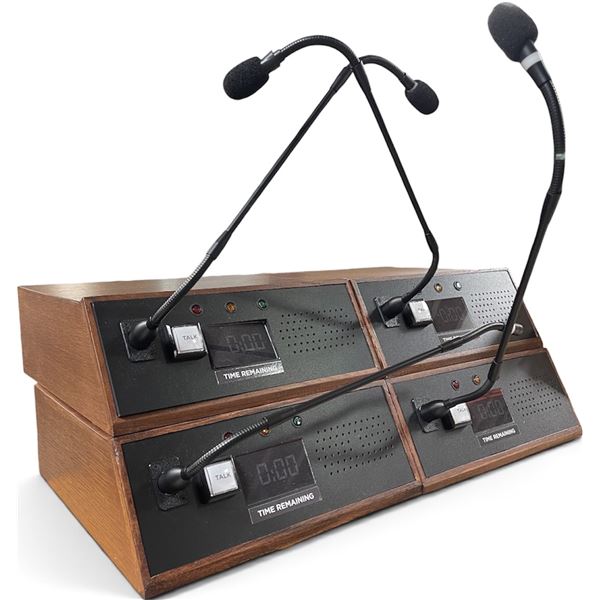 4 Vintage Wood Grain Timer Intercom Stations - For Decor