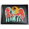 Image 2 : Paul Johnny, Green Felt Applique Wall Hanging with Abstract Bird Figures