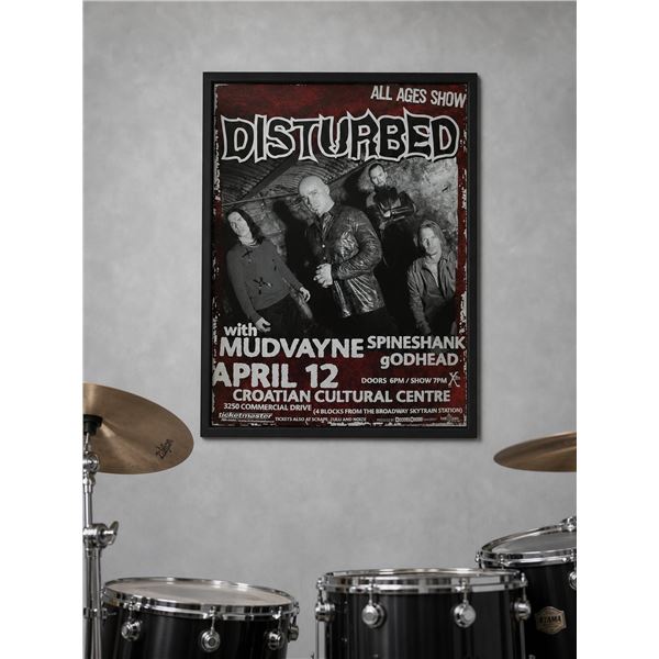 Vintage Disturbed Concert Poster April 12 w/ Mudvayne Spineshank godhead Vancouver