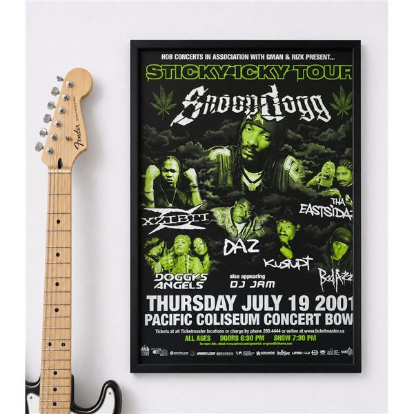 Snoop Dogg Concert Poster Sticky-Icky Tour 2001 Xzibit Tha Eastsidaz Pacific Coliseum Vancouver