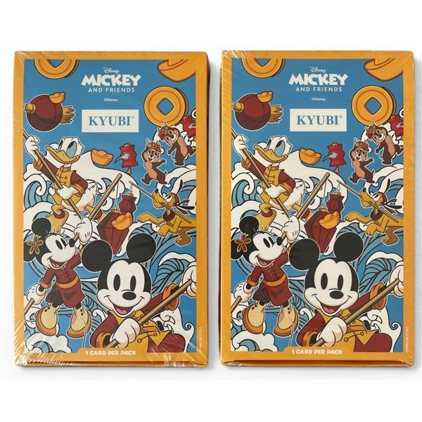 2-Pcs 2024 Kyubi Disney Mickey and Friends Metal Collectible Card Sealed Blind Box