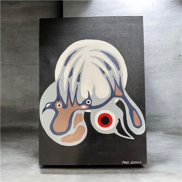 Paul Johnny, Unframed Canvas Artwork with Abstract Bird Figure