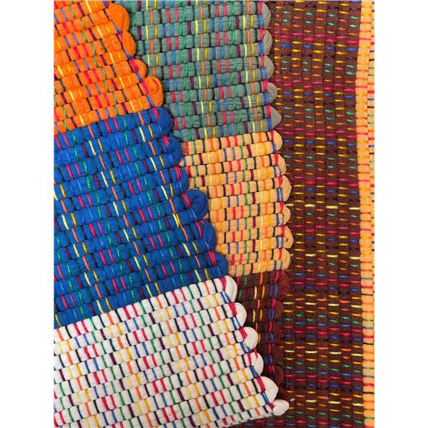 Colorful Multi-Striped Rag Rug, Approx. 24" x 220"