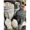 Image 2 : 9-Pcs Buddha Head Planters & Statues - Various Sizes