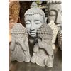 Image 3 : 9-Pcs Buddha Head Planters & Statues - Various Sizes