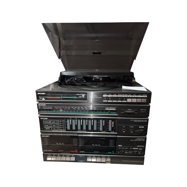 Sharp Component Stereo System - Linear Tracking Turntable, Tuner, Graphic Equalizer & Dual Cassette 