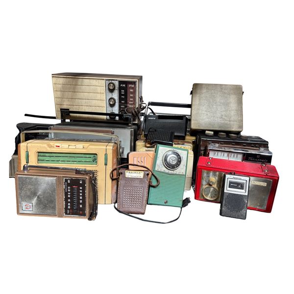 Large Lot of Vintage Transistor Radios - RCA Victor, Sony, Panasonic & More