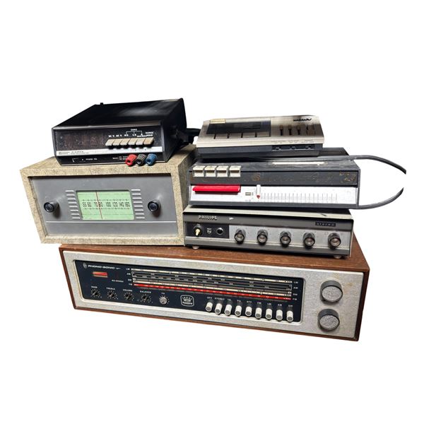 Lot of Vintage Electronics - Heathkit Receiver, Phono-Sonic, Philips Cassette Deck, Sony & Multimete