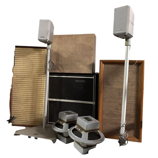 Sony Speaker System & Vintage Speaker Group Lot