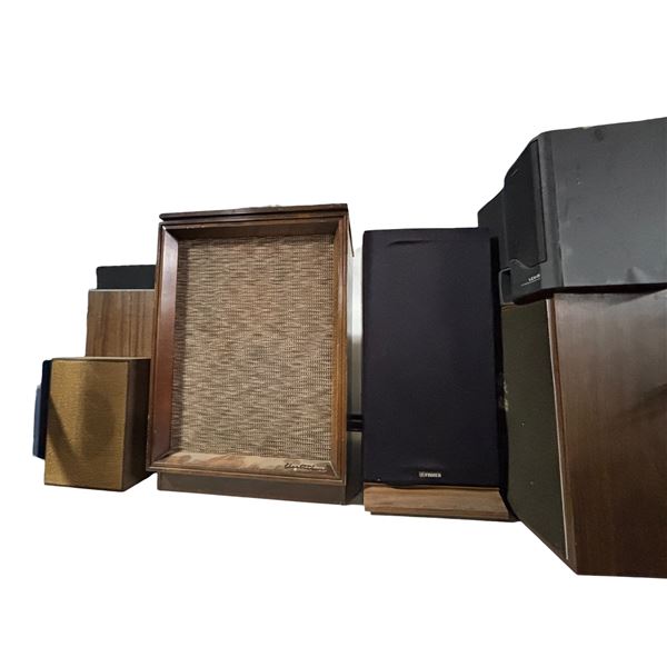 Wooden Speaker Cabinet Group Lot (Electro-Voice, Fisher, Etc,)