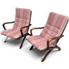 Image 1 : Pair of Vintage Wood-Framed Lounge Chairs, W23"