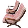 Image 4 : Pair of Vintage Wood-Framed Lounge Chairs, W23"