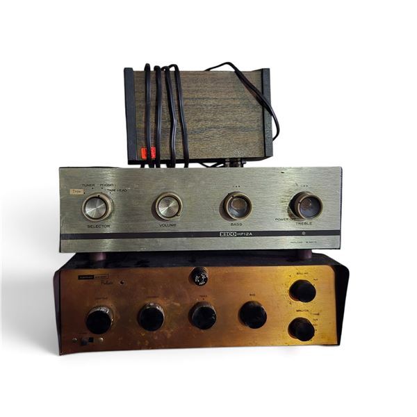 Vintage Stereo Amplifier Lot: EICO HF12A Amplifier & Copper-Faced HarmonKardon
