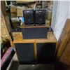 Image 3 : Pair of Sony Bookshelf Speakers & 3x of Vintage Wood-Cabinet Speakers with Black Covers