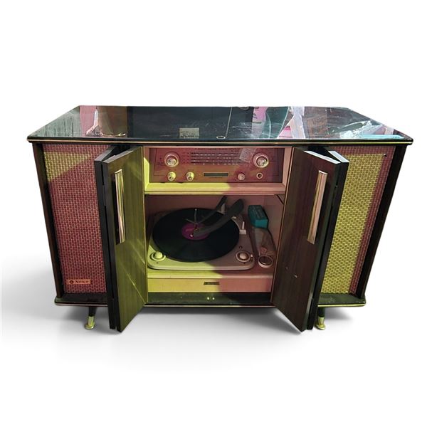 JVC Nivico Console Stereo Cabinet with Built-In Speakers