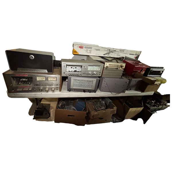 Vintage Audio Equipment Estate Lot - Toshiba & Hallicrafters Cassette Decks, Portable Radios, RCA In