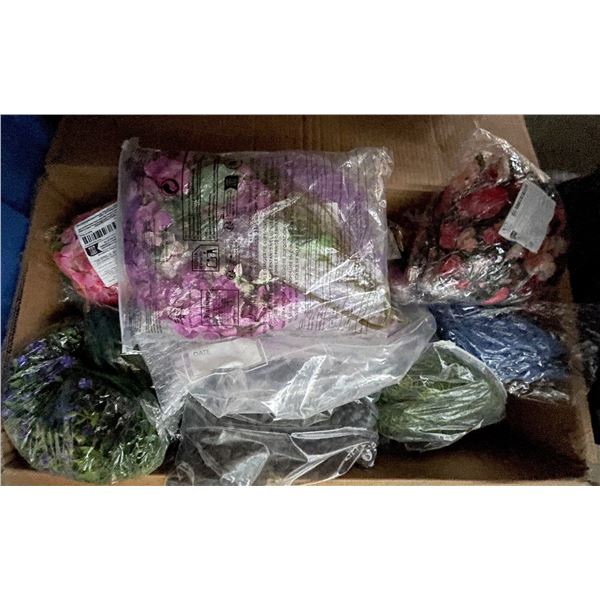 Assorted Artificial Flowers, Faux Greenery, and Craft Supplies