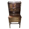 Image 1 : Vintage Wood Writing Desk with Open Display Shelves and Drawers, H54" x W24" x D15"