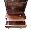 Image 2 : Vintage Wood Writing Desk with Open Display Shelves and Drawers, H54" x W24" x D15"