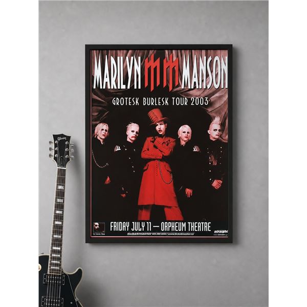 Vintage Marilyn Manson "Grotesk Burlesk Tour 2003" Poster, July 11, Orpheum Theatre