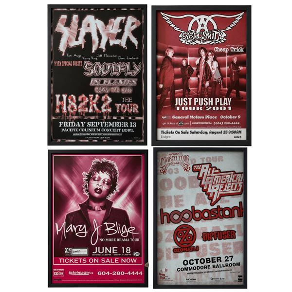 Collection of 4 Concert Promotional Posters - Slayer, Aerosmith, Mary J. Blige & Nokia Unwired Tour