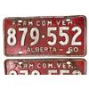 Image 2 : Pair of Vintage 1960 Alberta, Farm Com. Veh License Plates 879 552