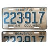 Image 2 : Pair of Vintage 1966 British Columbia License Plates 223 917