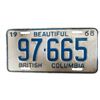 Image 2 : 2 Vintage License Plates - 1968 British Columbia & 1977 NWT Polar Bear Plate