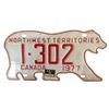 Image 3 : 2 Vintage License Plates - 1968 British Columbia & 1977 NWT Polar Bear Plate