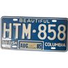 Image 2 : Pair of Vintage British Columbia License Plates HTM 858 - 1985 Sticker