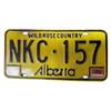 Image 2 : Pair of Vintage Alberta Wild Rose Country License Plates NKC 157