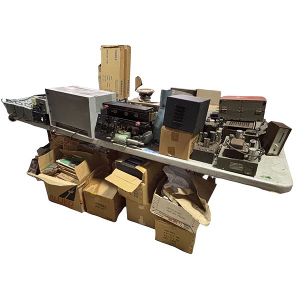 Large Group - Vintage Heathkit Radio Direction Finder, Tube Amplifiers & Electronic Components