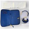 Image 1 : Homanz Blue Pebble Leather Zip-Around Travel Organizer Wallet