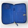 Image 4 : Homanz Blue Pebble Leather Zip-Around Travel Organizer Wallet