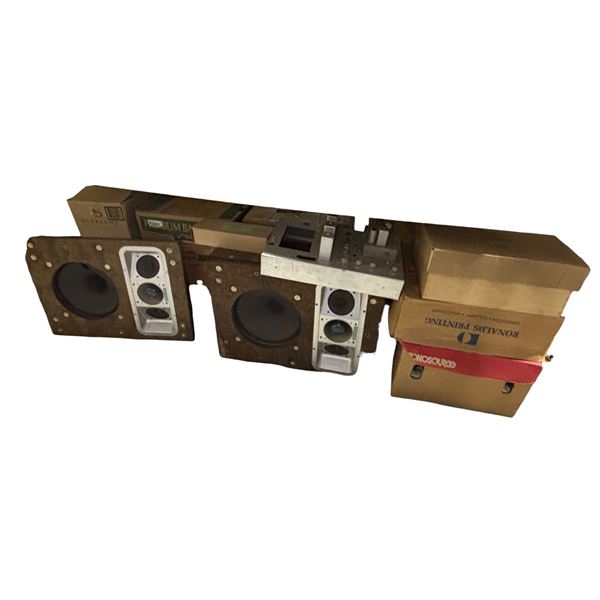 Large Group of Assorted Electronic Components, Speaker Parts
